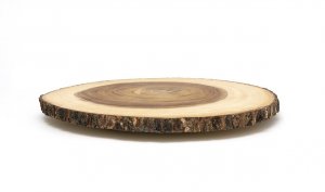 Clipper 1066 Acacia Bark Slab Lazy Susan