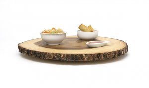 Clipper 1066 Acacia Bark Slab Lazy Susan