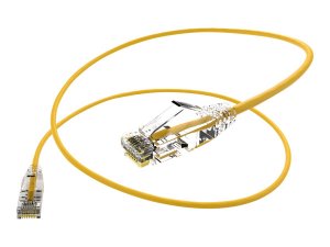 Unirise CS6A-02F-YLW Clearfit Slim 28awg Cat6a Yellow 2ft