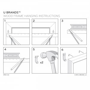 U UBR 311U0001 Magnetic Dry Erase Board, 23 X 35 Inches, Black Wood Fr