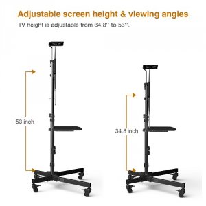 Loctek P3B Tv Cart With Dvd Shelf And Camera Shelf. Holds 88 Lbs. 15.7