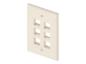 Unc WP-6P-IVY 6port Wall Plate, Single Gang, Ivory