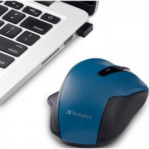 Verbatim 70244 Silent Ergonomic Wireless Blue Led Mouse - Dark Teal - 