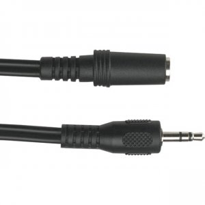 Black EJ111-0015 3.5-mm Stereo Audio Cable, 24 Awg, Male