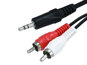 Monoprice 665 Stereo Plug2 Rca Plug Cable - Black 6ft