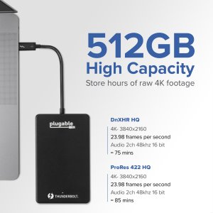 Plugable TBT3-NVME512 Plugable 512gb Thunderbolt 3 External Ss