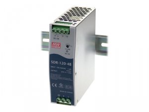 Black SDR-120-48 Din Rail Power Supply 120w, 48vdc