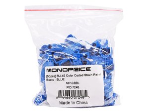 Monoprice 7248 Rj45 Strain Relief Boots_ 50 Pcspack_ Blue