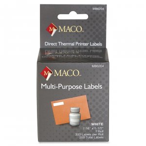 Maco M86204 716 X 1 12 Direct Thermal White Multipurpose Labels (300 L