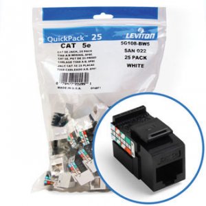 Leviton 5G108-BE5 Gigamax Cat 5e Utp Jack 25pk