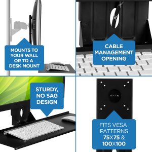 Relaunch MI-7917 Mount-it Monitor Wall Mount Workstation