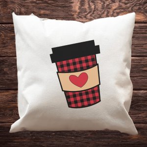 The 920 Buffalo Plaid Coffee Valentine's Pillow Cover