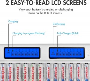Tenergy TN438 16 Bay Battery Charger For Aaa And Aa Rechargeable Batte