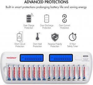 Tenergy TN438 16 Bay Battery Charger For Aaa And Aa Rechargeable Batte