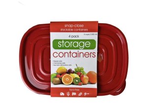 Bulk HC524 4 Pack Plastic Rectangular Food Container