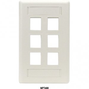 Black WPT474 Gigastation2 Wallplate, 4-port Single-ga