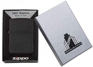 Zippo 28582 1941 Replica Black Crackle Finish Windproof Lighter