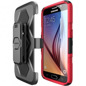 I S6-PRIME-RED Galaxy S6 Prime Holster Case - Red