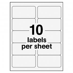 Avery 30603 Pres-a-ply 2 X 4 White Shipping Labels 10 Labelssheet (100