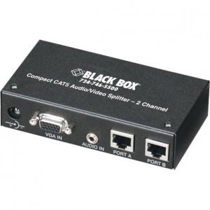 Black AC154A-2 Compact Cat5 Audiovideo Splitters, 2-ch