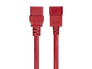 Monoprice 33627 2ft 12awg Red Power Extension Cord_ 20a (iec 60320 C20