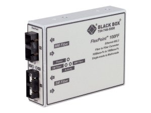 Black LMC250A-ST Flexpoint Media Converters, 100-mbps Mul