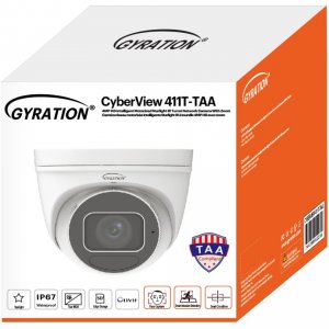 Gyration CYBERVIEW411T-TAA 4mp Cmos Adv-ai Turret Cam Ip6712v  Poe Mtr