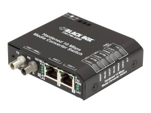 Black LBH110A-H-ST Hardened Media Converter Switch, 10-100