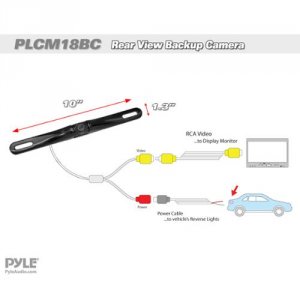 Pyle PLCM18BC Pro License Plate Camera With Distance-scale Line (zinc 