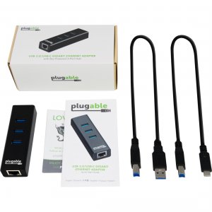 Plugable USB3-HUB3ME Plugable Usb 3-port Hub With Ethernet