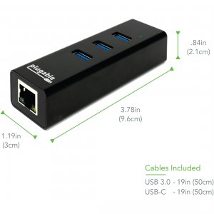 Plugable USB3-HUB3ME Plugable Usb 3-port Hub With Ethernet