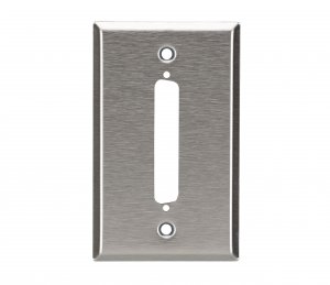 Black WP090 Stainless Steel Wallplate, Db37, Single-width, 1-punch