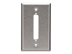 Black WP090 Stainless Steel Wallplate, Db37, Single-width, 1-punch