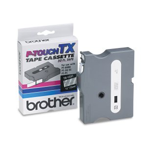 Brother TX1351 12mm (12) Clear On White Laminated Tape (15m50') (1pkg)