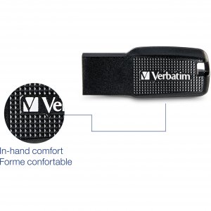 Verbatim 70877 64gb Ergo Usb Flash Drive - Black - The  Ergo Usb Drive