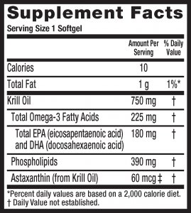 Reckitt 20525-95186 Oil,krill,750mg,40ct