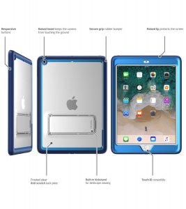 I IPAD-97-ARES-BL Ipad 9.7 Ares Clear Case-blue