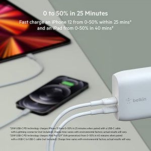 Belkin WCB006DQWH Dual 20w Usb-c Wall Charger