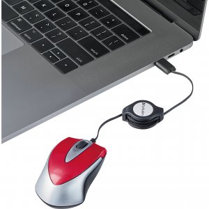 Verbatim 70236 Usb-c Mini Optical Travel Mouse-red - Optical - Cable -