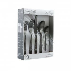 Megachef MCFW-LA VAGUE-MATTEBLACK La Vague 20 Piece Flatware Utensil S