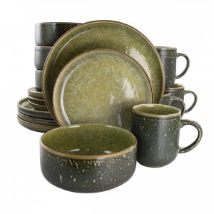 Gibson 127009.16 Elite Norwich 16 Piece Stoneware Dinnerware Set In Gr