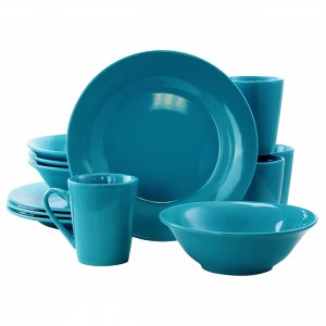 Gibson 124012.12RM Home Carlton 12 Piece Dinnerware Set In Blue