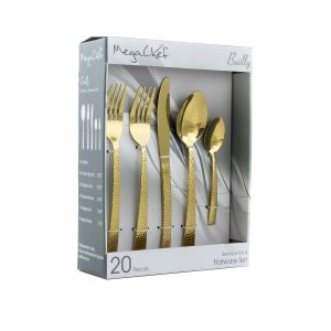 Megachef MCFW-BAILY-GOLD Baily 20 Piece Flatware Utensil Set, Stainles