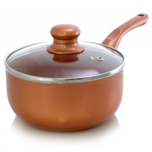 Better SP6 2 Qt. Copper Colored Ceramic Coated Saucepan With Glass Lid