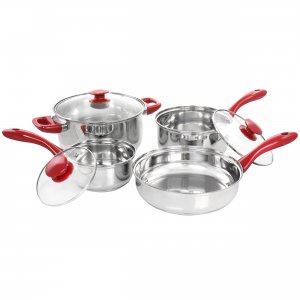 Gibson 127768.07 Home Crawson 7 Piece Stainless Steel Cookware Set In 