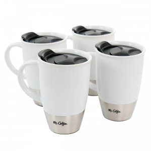 Mr 131003.01 Mr. Coffee Coupleton 4 Piece 14 Ounce Stoneware Travel Mu