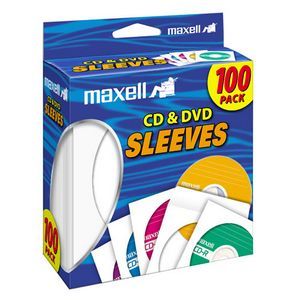 Hitach 190133 Maxell Cddvd Sleeves, White, 100pk