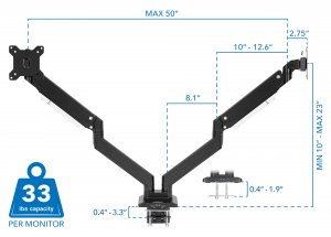 Relaunch MI-4772 Dual Monitor Mount