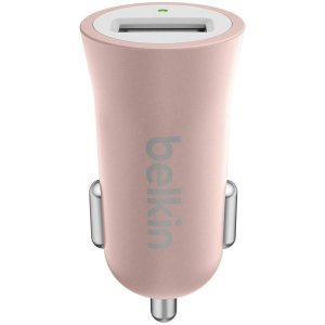 Belkin F8M730BTC00 Metallic Car Charger, Rose Gold