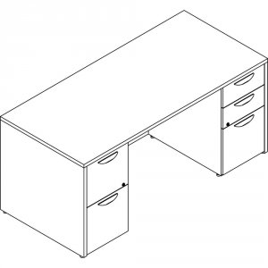 Lorell LLR PD3066DPGE Prominence 2.0 Gray Elm Laminate Desk Unit - 66 